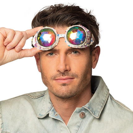 E-Carnavalskleding.nl Steampunk bril Mirage zilver