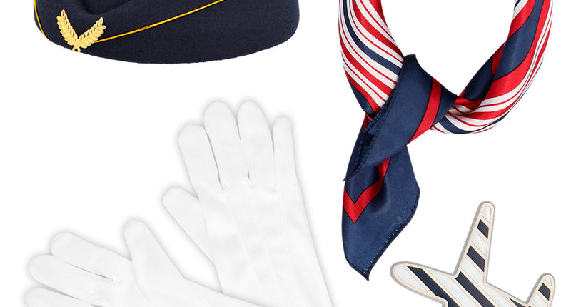 E-Carnavalskleding.nl Stewardess accessoires verkleed set