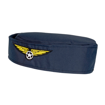 E-Carnavalskleding.nl Stewardess hoed blauw