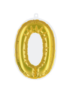 E-Carnavalskleding.nl Sticker Folieballon '0' goud