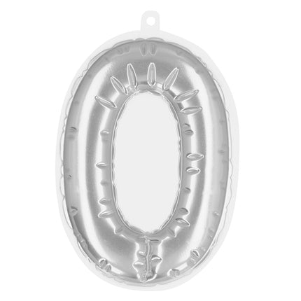 E-Carnavalskleding.nl Sticker Folieballon '0' zilver