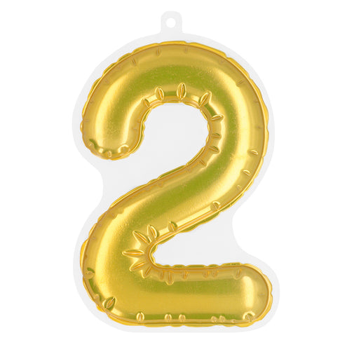 E-Carnavalskleding.nl Sticker Folieballon '2' goud