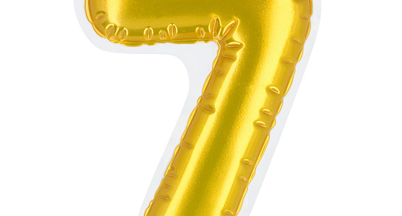 E-Carnavalskleding.nl Sticker Folieballon '7' goud