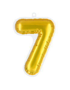 E-Carnavalskleding.nl Sticker Folieballon '7' goud