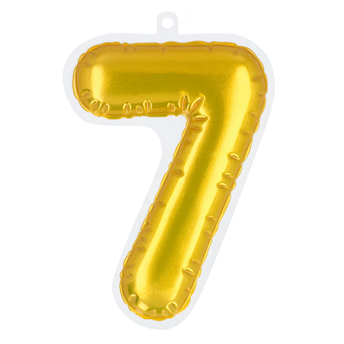 E-Carnavalskleding.nl Sticker Folieballon '7' goud