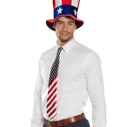 E-Carnavalskleding.nl Stropdas USA Amerika