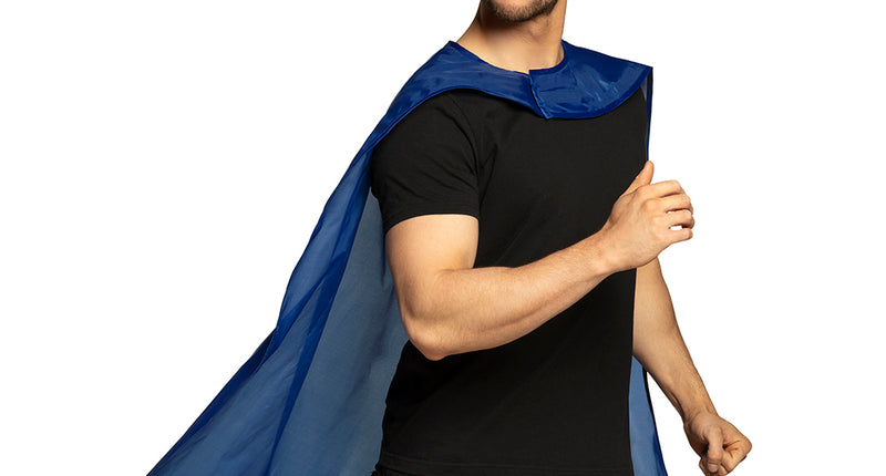 E-Carnavalskleding.nl Super held cape en masker set blauw