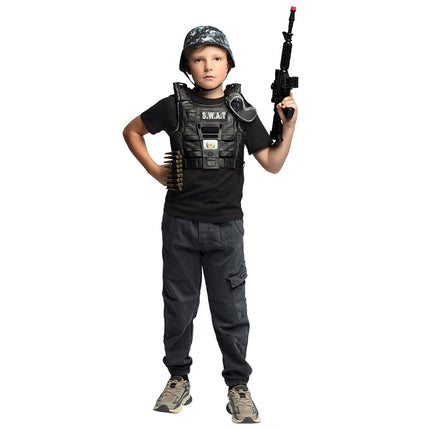 E-Carnavalskleding.nl S.W.A.T. verkleedset kinderen compleer