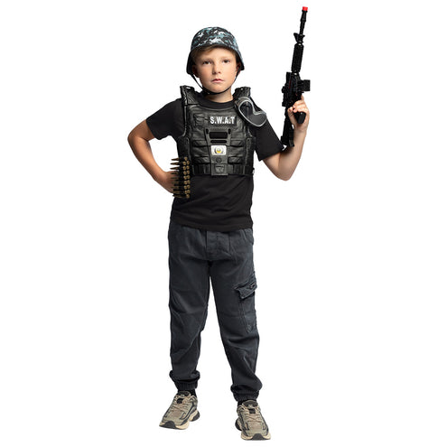 E-Carnavalskleding.nl S.W.A.T. verkleedset kinderen compleer
