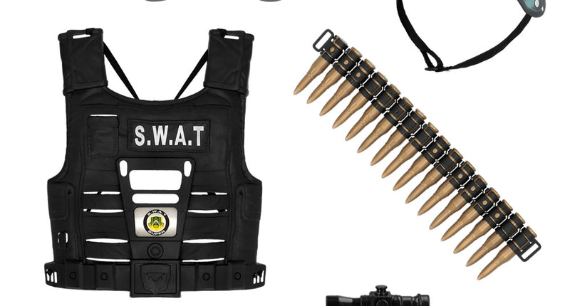 E-Carnavalskleding.nl S.W.A.T. verkleedset kinderen compleer