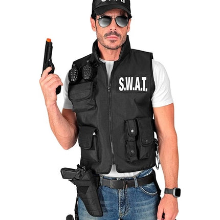 E-Carnavalskleding.nl Tactisch holster zwart kostuum Stijn
