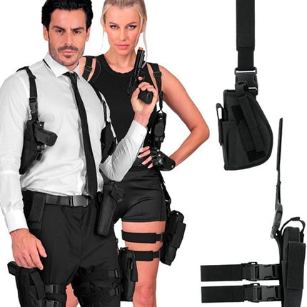E-Carnavalskleding.nl Tactisch linker been holster zwart Joep