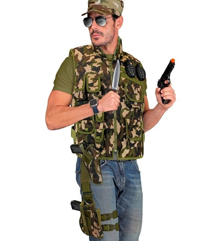 E-Carnavalskleding.nl Tactisch rechter been holster camouflage Joep