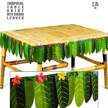 E-Carnavalskleding.nl Tafelrandversiering tropical met bananenblad 275cm