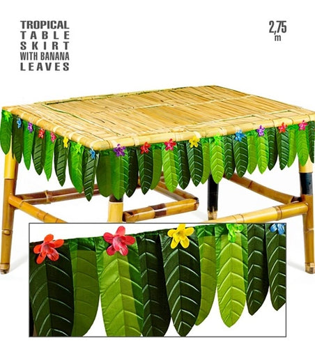 E-Carnavalskleding.nl Tafelrandversiering tropical met bananenblad 275cm