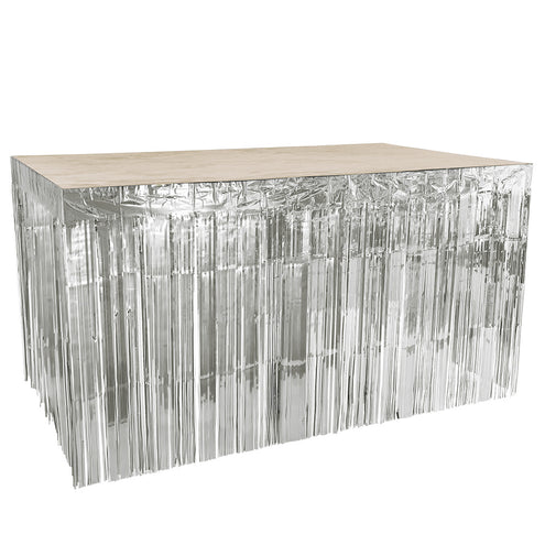 E-Carnavalskleding.nl Tafelrok Metallic zilver