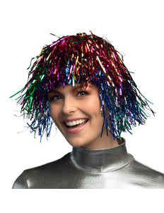 E-Carnavalskleding.nl Tinsel pruik Metallic veelkleurig