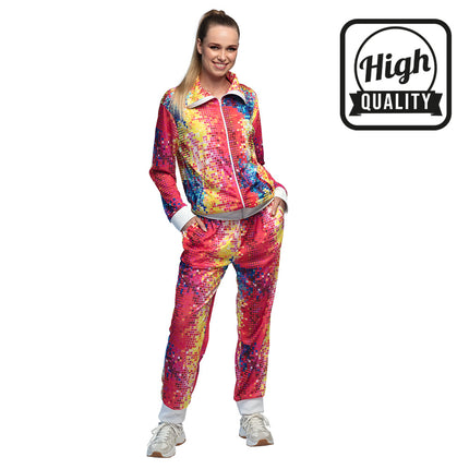 E-Carnavalskleding.nl Trainingspak Disco babe premium