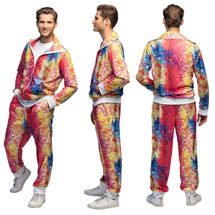 E-Carnavalskleding.nl Trainingspak Disco dude premium