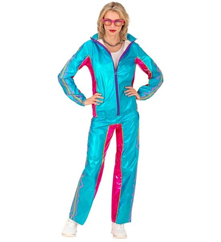 E-Carnavalskleding.nl Trainingspak elektronische dansmuziek blauw metallic
