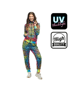 E-Carnavalskleding.nl Trainingspak Leopard Art babe UV