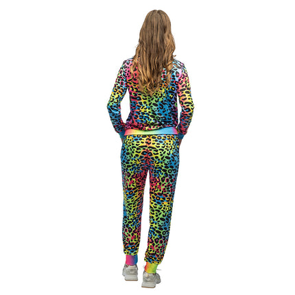 E-Carnavalskleding.nl Trainingspak Leopard Art babe UV
