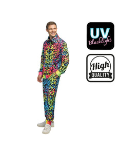 E-Carnavalskleding.nl Trainingspak Leopard Art dude UV