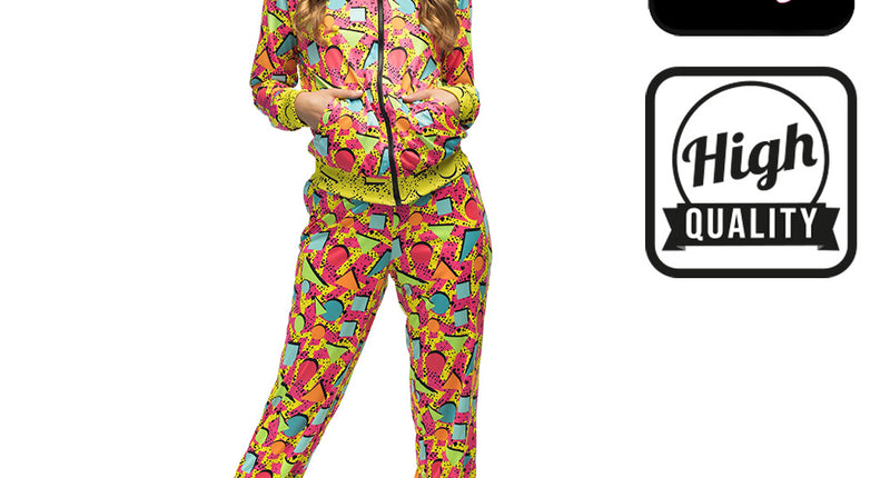 E-Carnavalskleding.nl Trainingspak Pop Art babe UV
