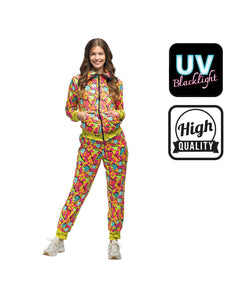 E-Carnavalskleding.nl Trainingspak Pop Art babe UV