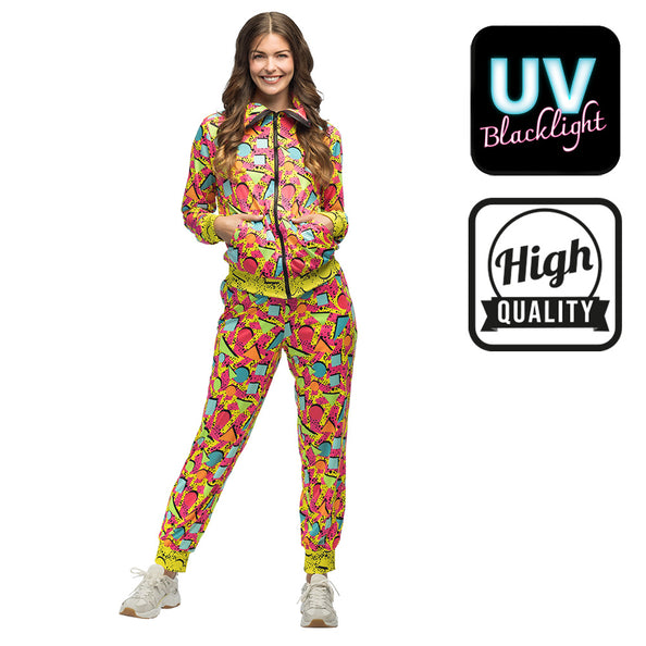 E-Carnavalskleding.nl Trainingspak Pop Art babe UV