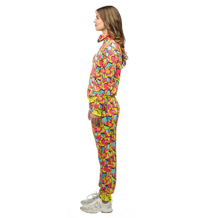 E-Carnavalskleding.nl Trainingspak Pop Art babe UV