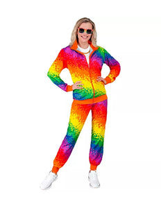 E-Carnavalskleding.nl Trainingspak regenboog pixels