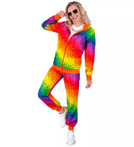 E-Carnavalskleding.nl Trainingspak regenboog pixels