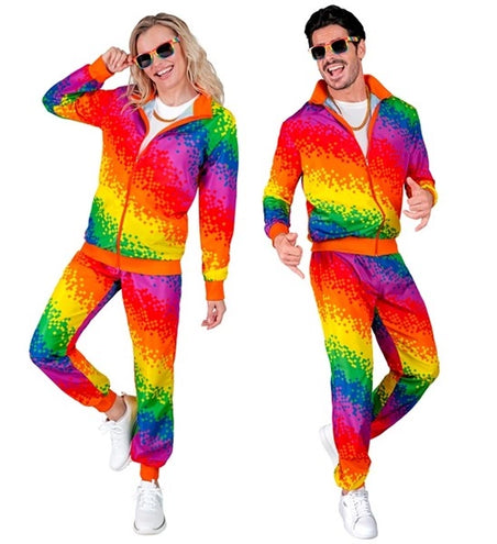 E-Carnavalskleding.nl Trainingspak regenboog pixels