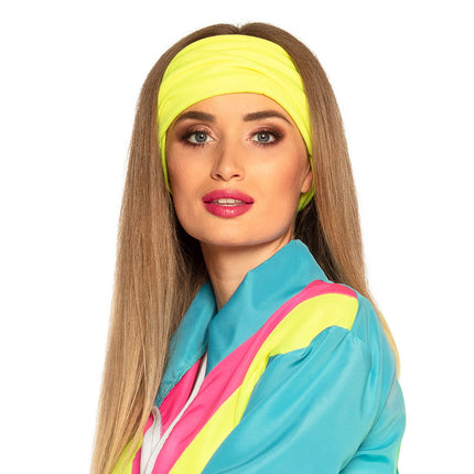 E-Carnavalskleding.nl Trainingspak Retro babe neon blauw