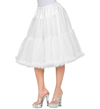 E-Carnavalskleding.nl Tulle rok met plooien/petticoat 65cm, wit Joep