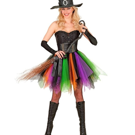 E-Carnavalskleding.nl Tutu paars/groen/oranje Nora