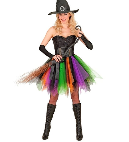 E-Carnavalskleding.nl Tutu paars/groen/oranje Nora