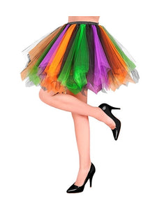E-Carnavalskleding.nl Tutu paars/groen/oranje Nora
