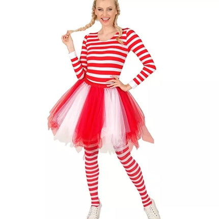 E-Carnavalskleding.nl Tutu rood/wit Yara