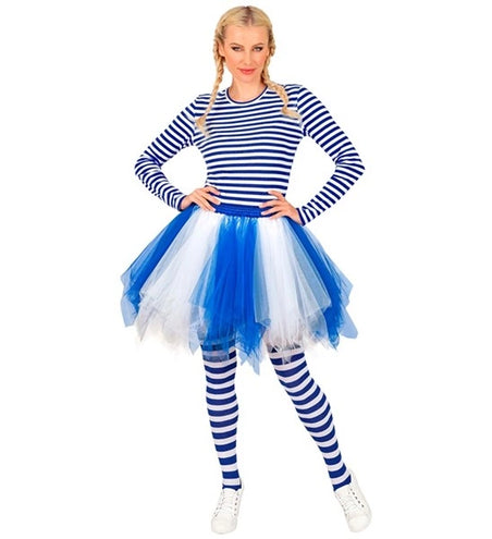 E-Carnavalskleding.nl Tutu wit/blauw Timo