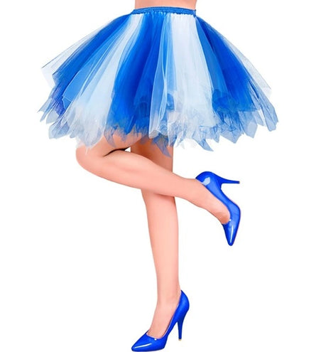 E-Carnavalskleding.nl Tutu wit/blauw Timo