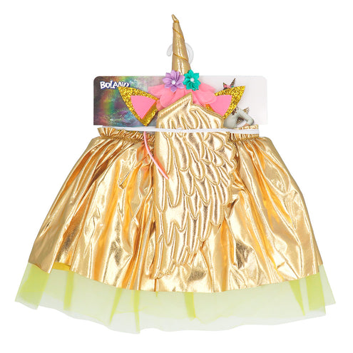 E-Carnavalskleding.nl Unicorn eenhoorn verkleed set goud