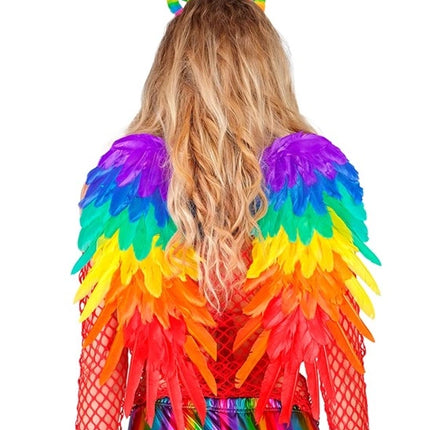 E-Carnavalskleding.nl Veren vleugels regenboog opvouwbaar 50 x 50cm Roos