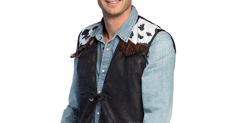 E-Carnavalskleding.nl Vest Western zwart cowboy