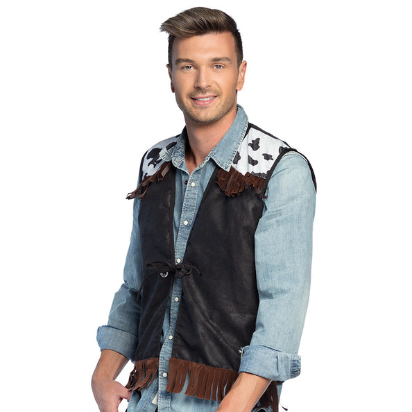 E-Carnavalskleding.nl Vest Western zwart cowboy