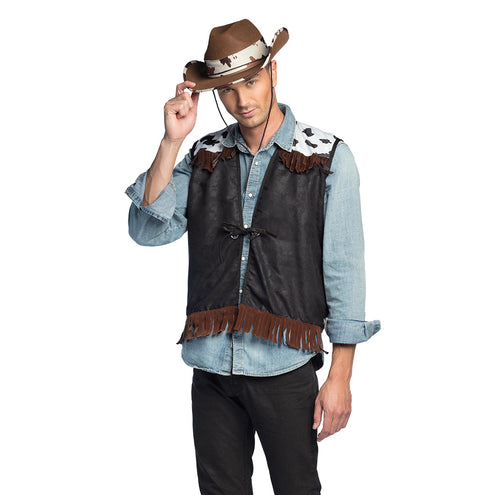 E-Carnavalskleding.nl Vest Western zwart cowboy