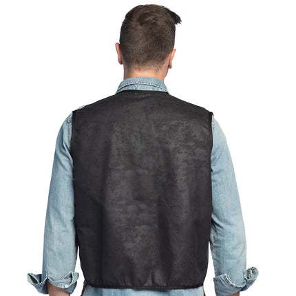 E-Carnavalskleding.nl Vest Western zwart cowboy
