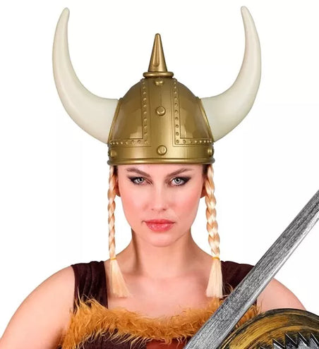 E-Carnavalskleding.nl Viking helm gehamerd met vlechten Daan