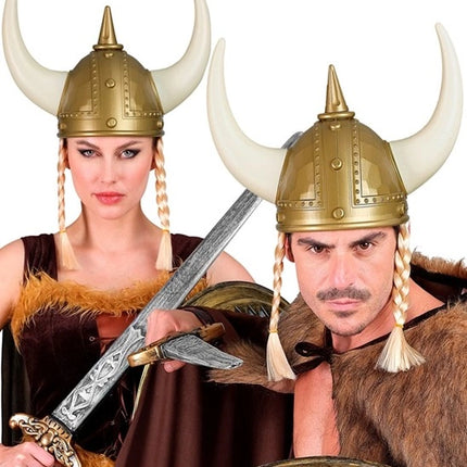E-Carnavalskleding.nl Viking helm gehamerd met vlechten Daan